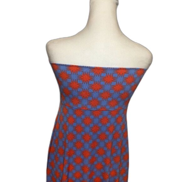 LuLaRoe Blue Orange Pattern Long Boho Maxi Skirt Comfy Womens Style NWOT - Picture 6 of 7